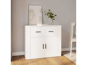 Buffet - bahut - meuble de rangement blanc 80x33x70 cm bois d'ingénierie