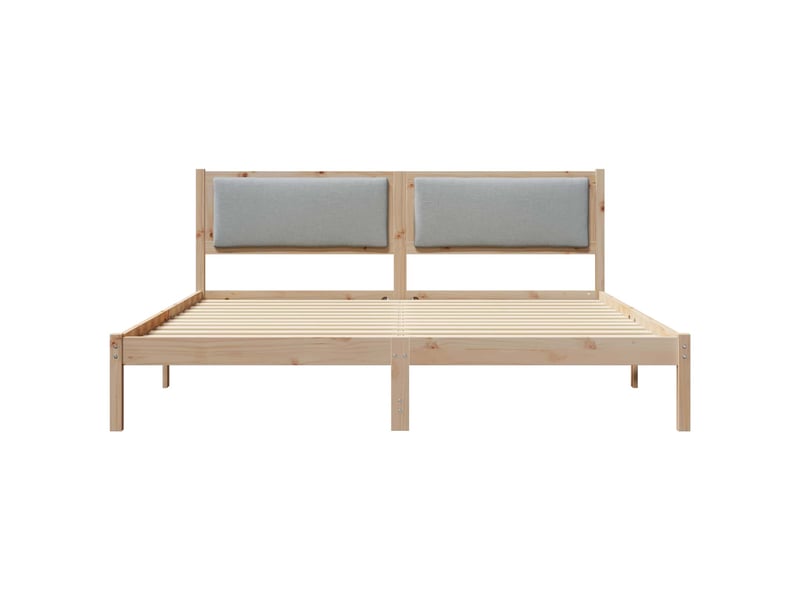  Lit double- lit adulte -  cadre de lit gris clair 180 x 200 cm pin massif  - Conforama D