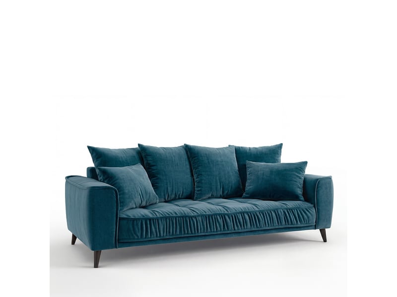  Canapé droit altamo en velours bleu pétrole - 2 places 3CA51.PI.2D.24 - Conforama D