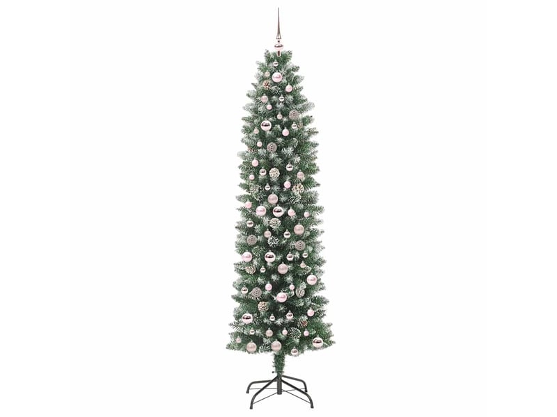  Sapin de noël - arbre de noël artificiel slim vert et blanc 210 cm  - Conforama D