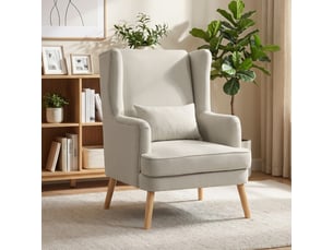 Fauteuil fixe <strong>MEULVA</strong> <strong></strong> Tissu beige vendu A l'unité