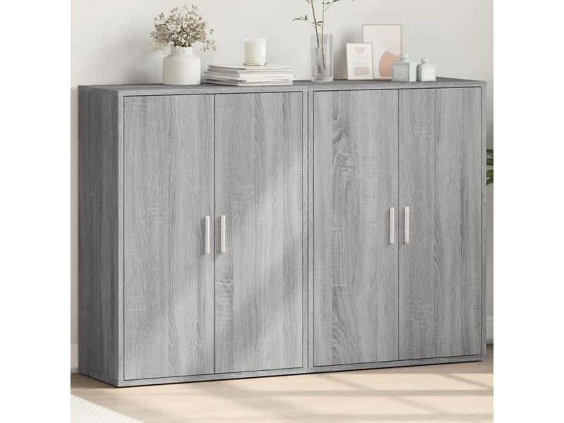  Buffets 2 pcs - bahut - meuble de rangement sonoma gris 60x31x84 cm bois d'ingénierie  - Conforama B
