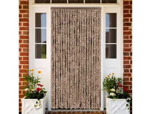 Rideau anti-mouches, moustiquaire beige et marron foncé 90x200 cm chenille cf43509