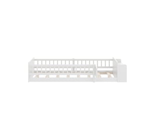 Lit avec rangement 90x200 cm MAISONORA coloris blanc