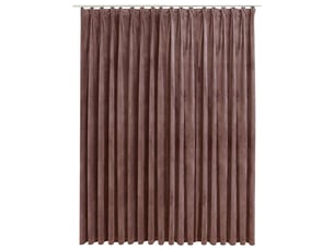Rideau occultant, rideau black-out avec crochets velours rose antique 290x245 cm cf43966