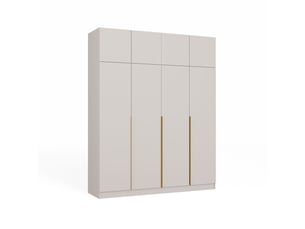 Senso 4d - armoire haute avec rehausse - portes, étagères - 200x250x56,5 cm - beige cachemire