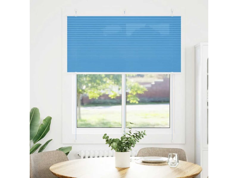 Store plissé, store de fenêtre bleu 115x150 cm largeur du tissu 114,4cm polyester cf46783 - Conforama A