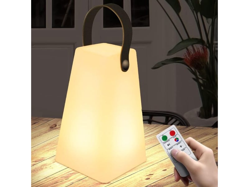  Lampe de table extérieure gradable lampe de table sans fil 8 couleurs avec télécommande  - Conforama A