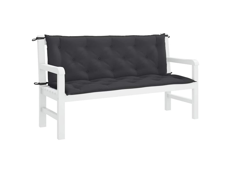  Coussin de banc de jardin, coussin d'assise noir 150x(50+50)x7 cm tissu oxford cf52776  - Conforama B