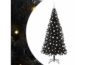 Sapin de noël - arbre de noël noir 210 cm pvc