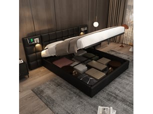 Lit coffre 180x200 cm MODENUIT coloris noir