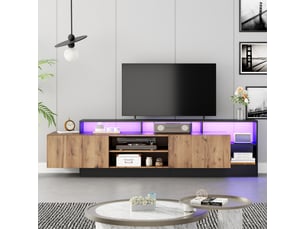 Meuble tv coloris bois clair 190 cm   