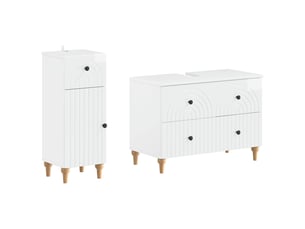 Ensemble de 2 meubles de salle de bain alkmaar blanc brillant cf63039