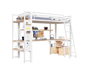 Lit mezzanine 90x200 cm <strong>MODENUIT </strong> <strong></strong> coloris blanc