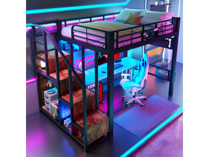 Lit mezzanine 140x200 cm <strong></strong>  <strong></strong> coloris noir