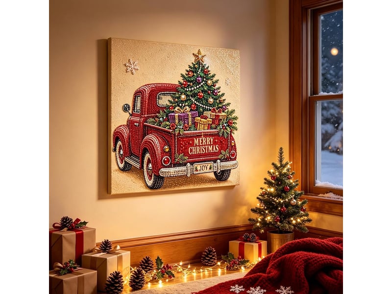  Kit diy diamond painting perles de noël – art créatif à réaliser soi-même pour adultes-style 1  - Conforama D