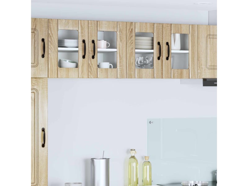 Meuble mural de cuisine, cabinet en verre mural chêne sonoma 60x31x40cm shl6115 - Conforama B