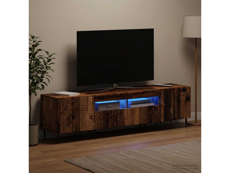  Ensemble de 3 meubles tv led bois ancien bois d'ingénierie shl88929  - Conforama B