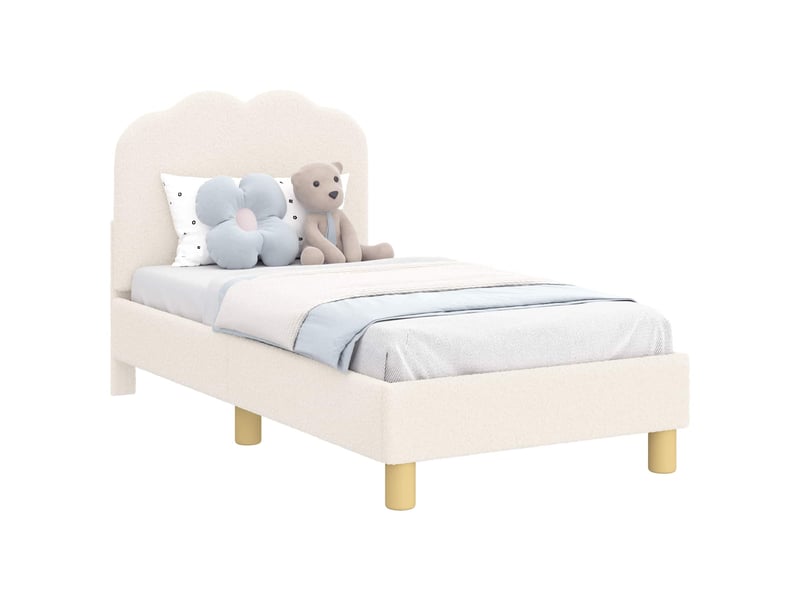 Lit simple- lit adulte - cadre de lit pour tout-petit avec tête de lit crème 70 x 140 cm - Conforama A