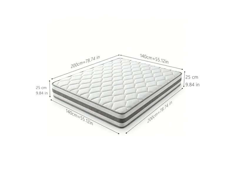  Matelas 140x200 cm h4, ressorts ensachés 7 zones et mousse de confort, hauteur 25 cm, coloris blanc  - Conforama B