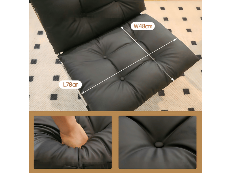 Fauteuil d'appoint style barcelona,72.2x84.1x84.6 cm,similicuir,noir - Conforama D