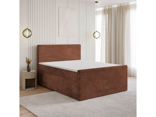 Lit avec rangement 180x200 cm <strong>MASSENO</strong> <strong></strong> coloris marron