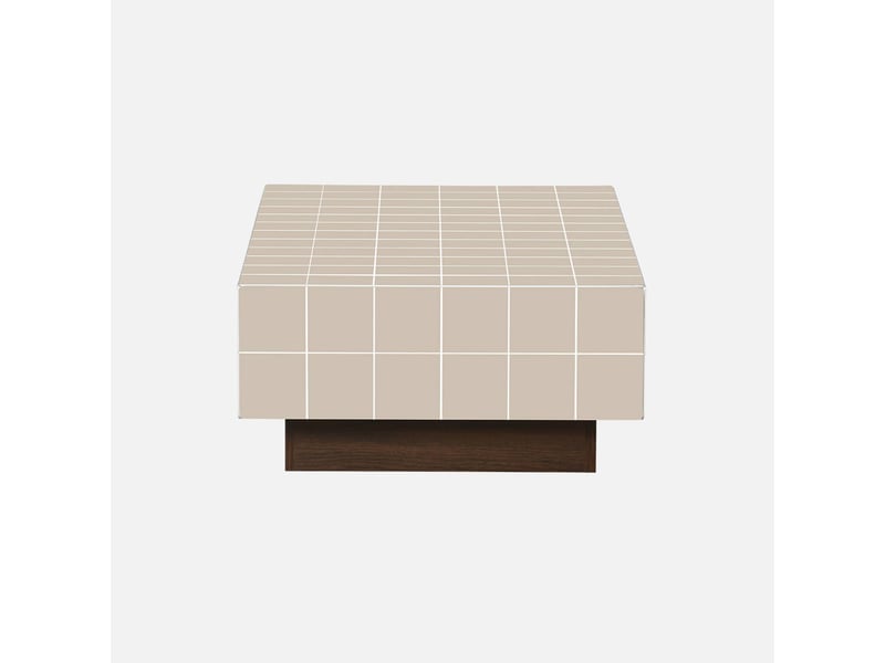  Table basse imitation carreaux de ciment 120cm beige - grid  - Conforama C