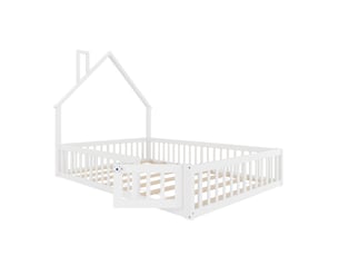 Lit cabane 140x190 cm coloris blanc