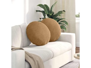 Lot de 2 coussins de siège, coussins décoratifs velours marron ø50 x 19 cm cf59905