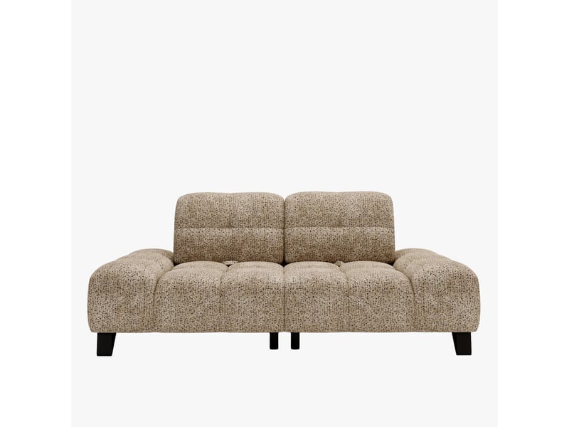 Canapé 2 places avec dossier amovible en tissu taupe foncé - Conforama A