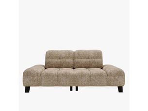 Canapé 2 places avec dossier amovible en tissu taupe foncé