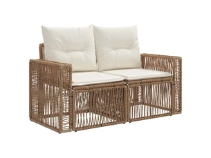 Vidaxl ensemble de canapé de jardin 7 pcs beige et blanc crème