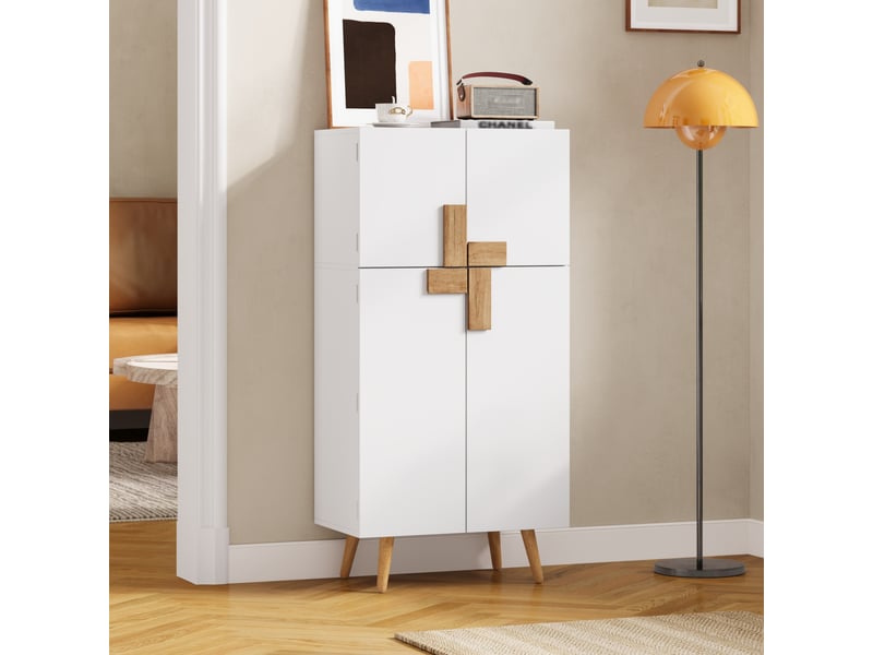  Armoire de cuisine 60x35x120 cm à 4 portes coloris blanc  - Conforama B