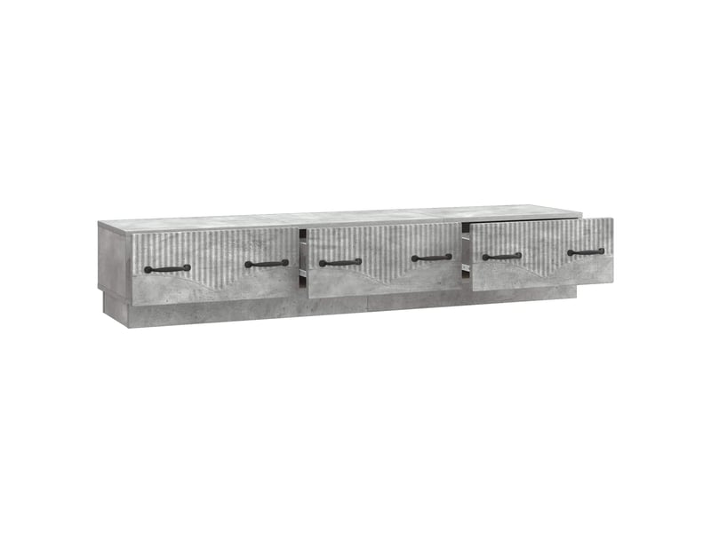  Meuble tv - banc tv - meuble de rangement gris béton 147 x 34,5 x 27 cm bois d'ingénierie  - Conforama E