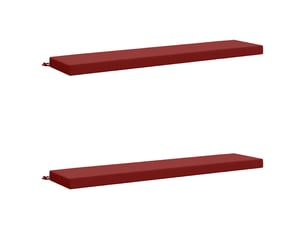 Lot de 2 coussins de banc, coussins d'assise soest 100 % polyester bordeaux cf57168