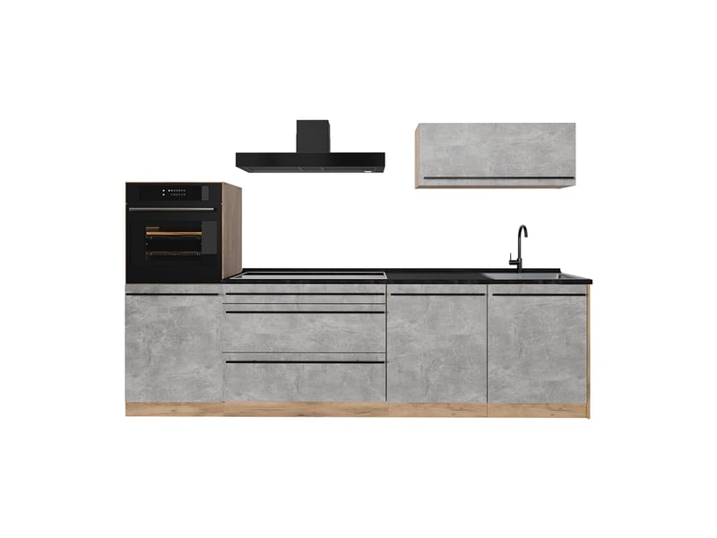  Vicco cuisine, bétonchêne doré, 280cm sans plan de travail  - Conforama A
