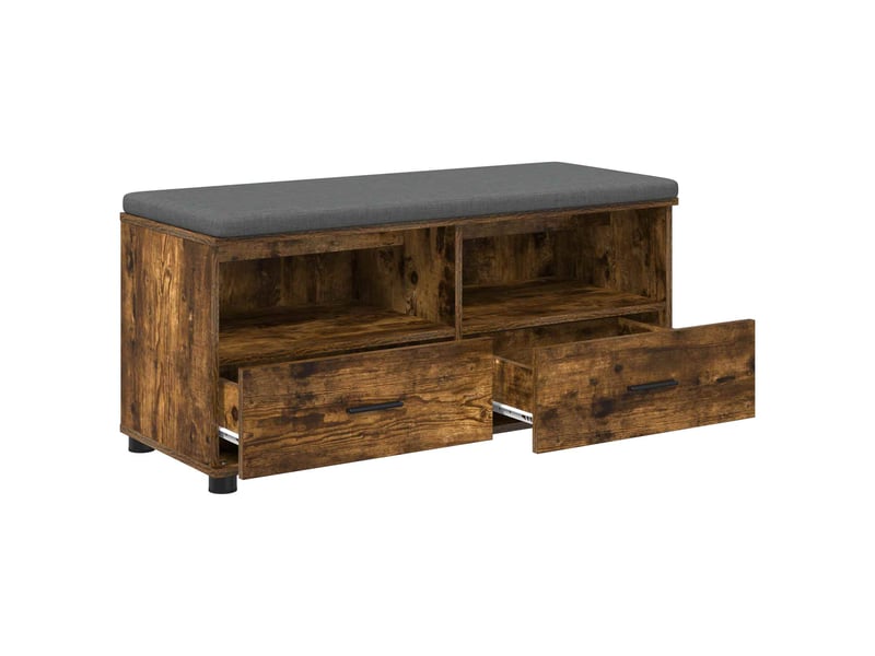  Banc d'entrée, banc interieur chêne fumé 100x38x46 cm  - Conforama E
