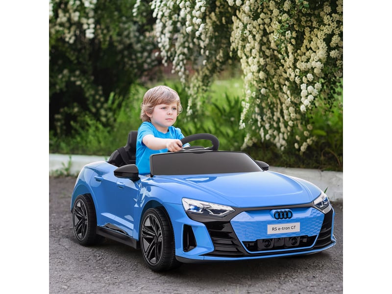  Voiture électrique enfant audi rs e-tron gt, 12 v, vitesse max. 5 kmh, télécommande parentale, effets lumineux et sonores  - Conforama C