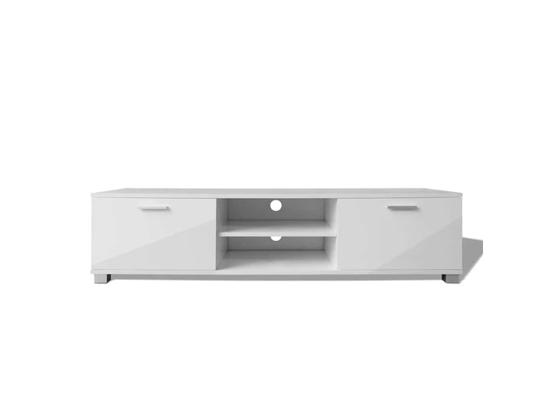  Meuble tv - banc tv - meuble de rangement blanc brillant 140x40,5x35 cm  - Conforama C