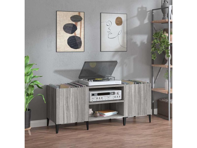  Armoire à disques, armoire de rangement sonoma gris 121x38x48 cm bois d'ingénierie  - Conforama B