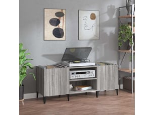 Armoire à disques, armoire de rangement sonoma gris 121x38x48 cm bois d'ingénierie