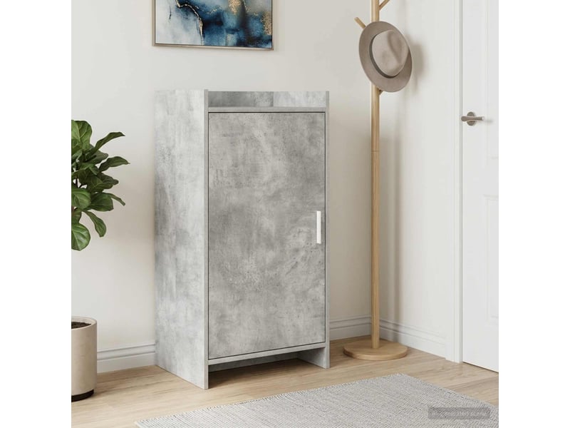  Meuble à chaussure, cabinet à chaussures avec stockage gris béton 48x36x92 cm shl7486  - Conforama B