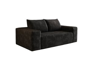 Canapé droit compressé fixe <strong>SAPGAKS</strong> <strong></strong> 2 places Velours côtelé Noir