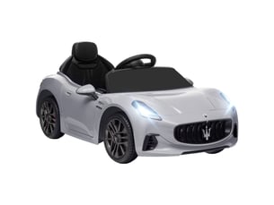 Voiture électrique 12 v pour enfants, jouet à chevaucher avec lumières led, musique et klaxon, pour enfants de 3 à 5 ans, grise