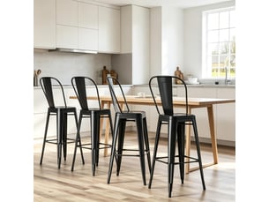 tabouret de bar <strong>STILVORA</strong> - noir hauteur d'assise 76.5 cm vendu Par 4