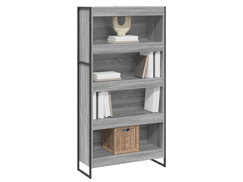  Bibliothèque, armoire à livres 80 x 30 x 155 cm bois d'ingénierie gris sonoma  - Conforama C