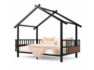 Lit cabane 90x200 cm coloris noir