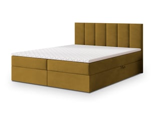 Lit avec rangement 160x200 cm <strong>MASSENO</strong> <strong></strong> coloris jaune