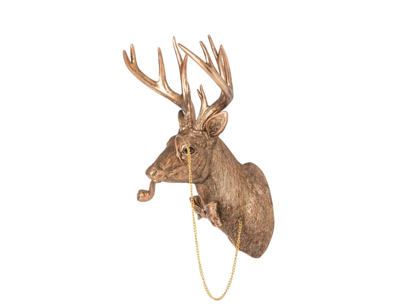  Trophée mural tête de cerf vidar 41cm cuivre  - Conforama B