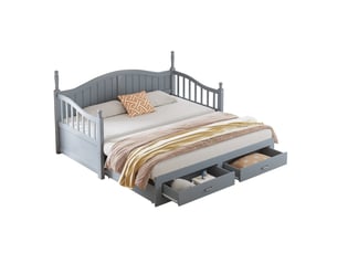Lit extensible 90x190 cm HAVRYA coloris gris
